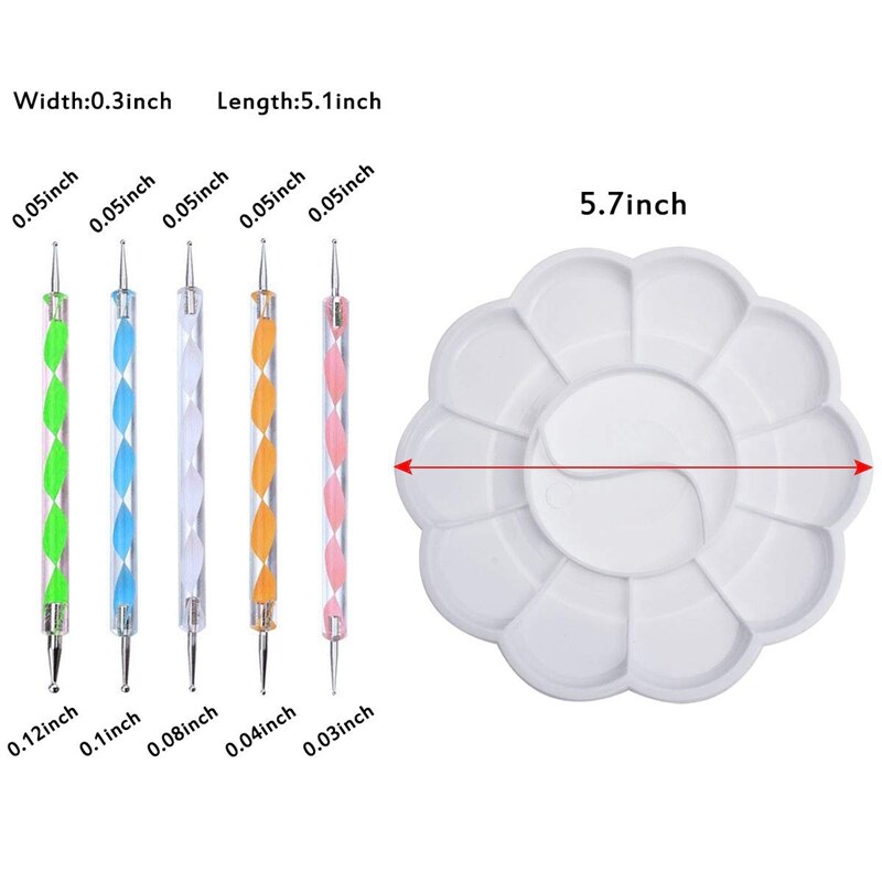 20 Pcs Mandala Rock Dotting Tools Nail Art Painting Tools Set For Art Crafts - 8 X Acrylic Rods, 5 X Double Sided Dotting Pens