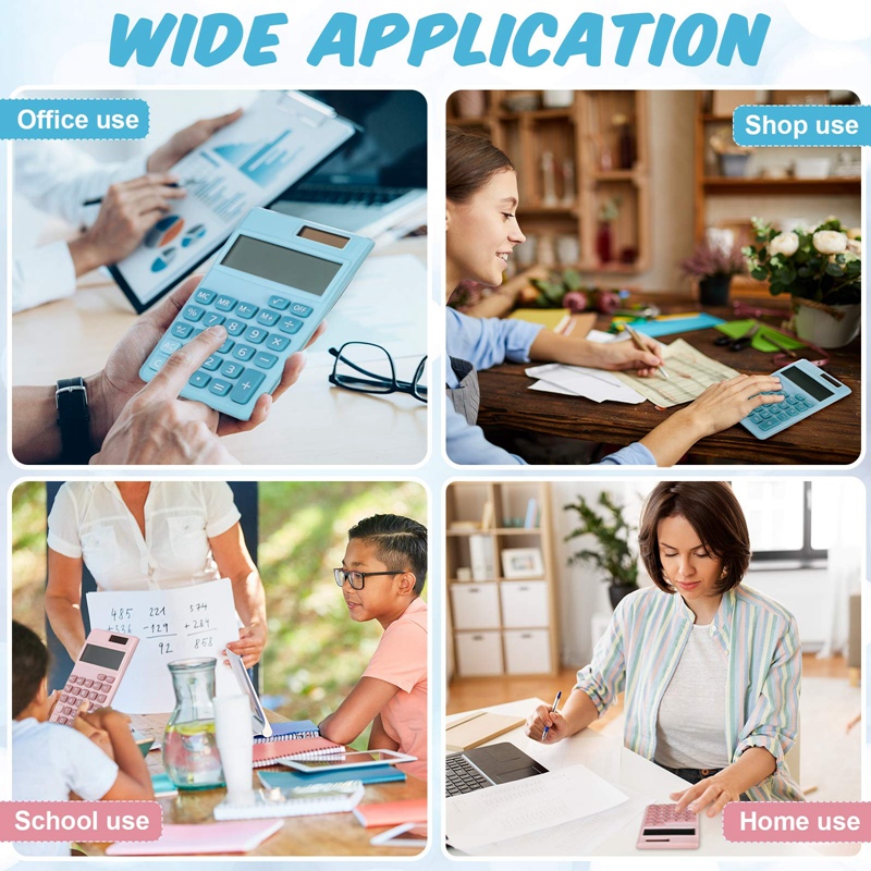 Calculators Mini Digital Desktop Calculator with 8-Digit LCD Display, Battery Solar Power Smart Calculator Pocket Size