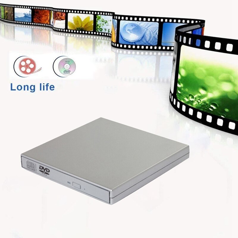 Extern cd dvd-enhet usb 2.0 bärbar cd-enhet brännare spelare för bärbar dator mac stationär imac fönster vista