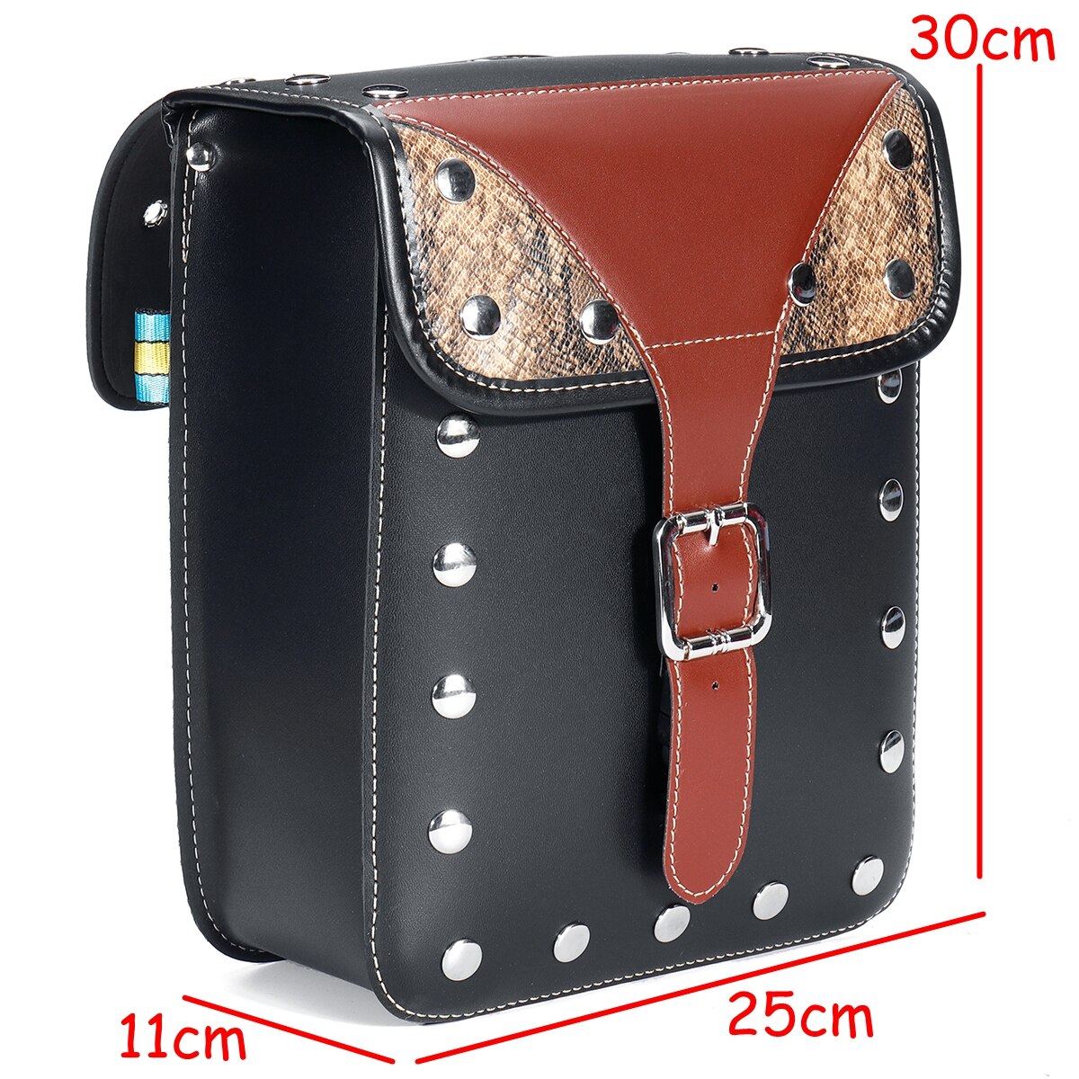 Bolsa de herramientas para motocicleta Softail/Dyna, alforjas de viaje, maletas, equipaje con remaches, Calavera, impermeable, color negro, 1 Juego