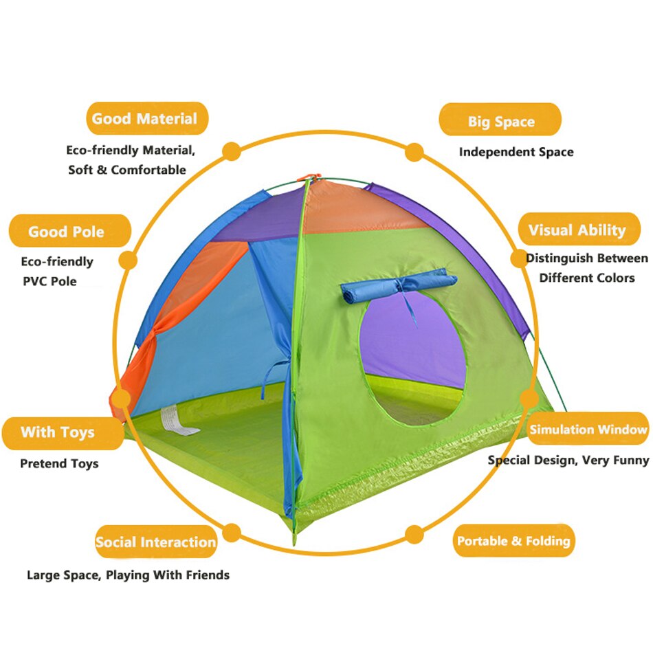 Bærbar børnetelt wigwam store børn camping telte tipi baby udendørs vandtæt legetent lille hus tipi til børn