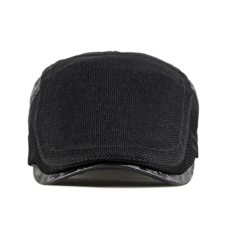 Hombres Mujeres boina gorra de retazos de malla ahuecada ajustable sombra de sol sombreros de pico accesorios para la cabeza al aire libre ZH