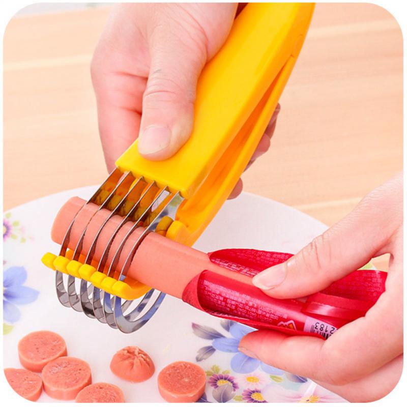 Stainless Steel Banana Slicers Manual Vegetable Sausage Slicer Kitchen Cucumber Knife Banana Cutter Fruit Chopper Salad Tools