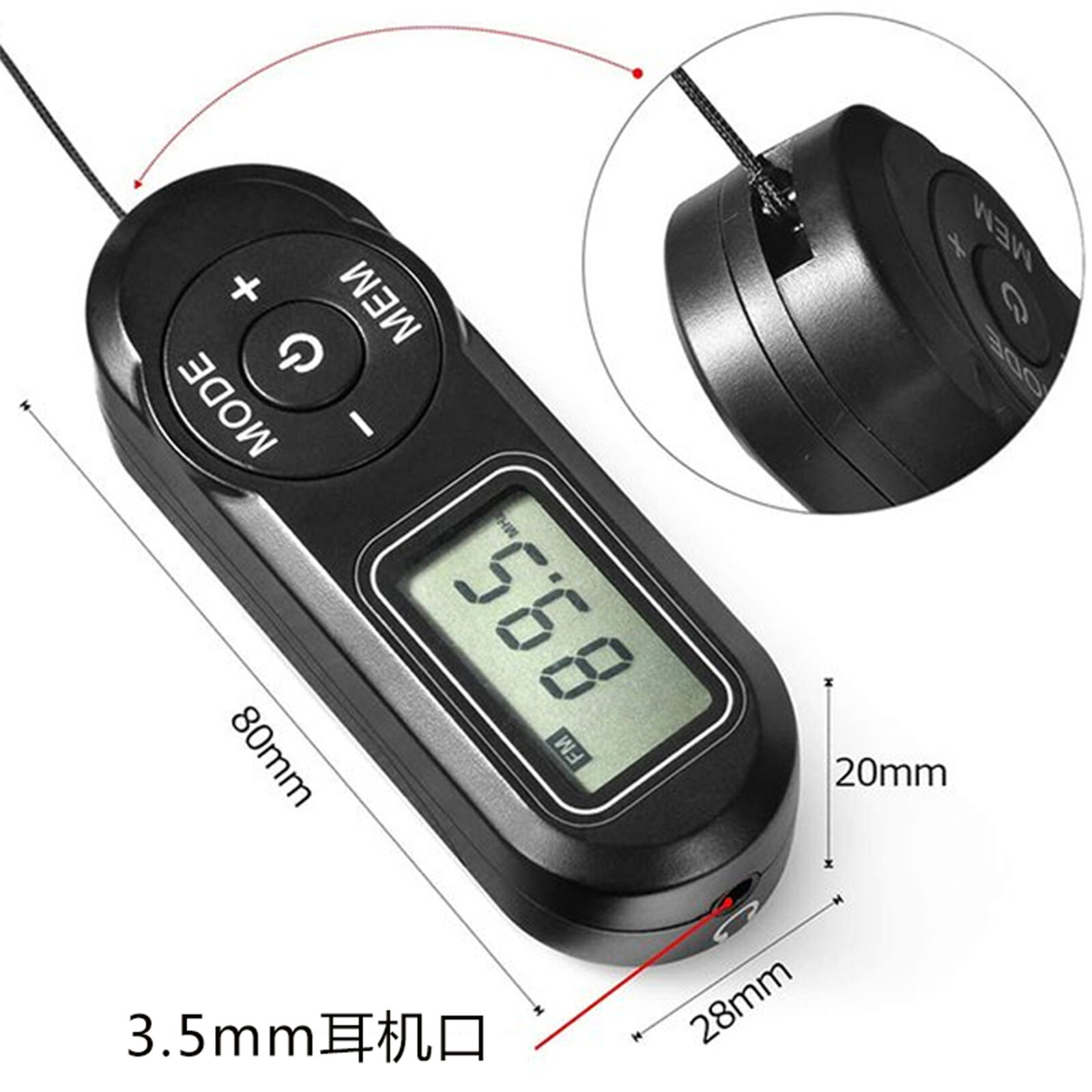 Radio FM Mini Radio portátil de bolsillo Transistor de radio pequeño con potencia de primera velocidad para caminar, trotar y viajar