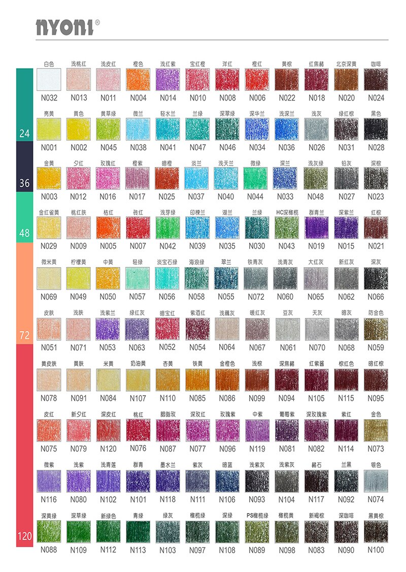 Lápiz de acuarela , 12/24/36/48/72/100 colores, lápices de colores suaves solubles en agua para pintar, suministros de arte para estudiantes