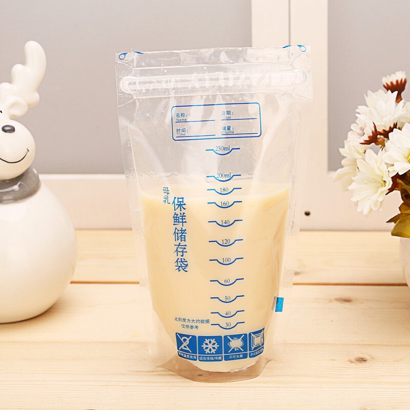 30 stk 250ml bpa gratis babysikre fodringsposer fødemælk fryseposer modermælk babymad opbevaring modermælk opbevaringspose