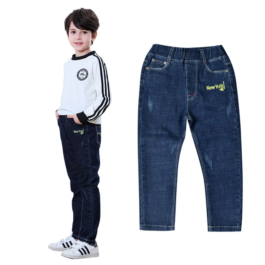 SheeCute niños primavera otoño jeans niños pantalones de mezclilla casual Stretch Fit Pantalones rectos pantalones vaqueros JCH8801