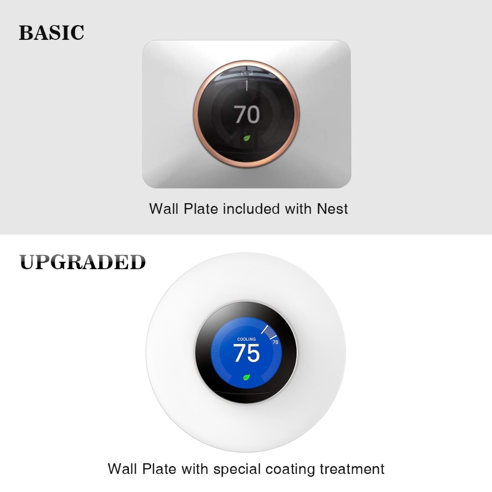 Wall Plate Cover for Nest Thermostat 3rd 2nd 1st Generation Matte White [ Not Compatible with Nest E]