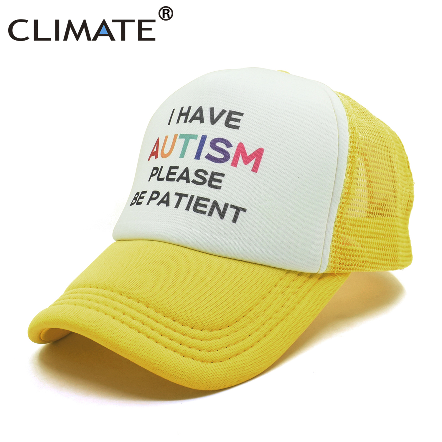 CLIMATE Autism Cap Please Be Patient I Have Autism Trucker Cap Autistic The Good Doctor Shaun Murphy Child Pattern Mesh Cap Caps