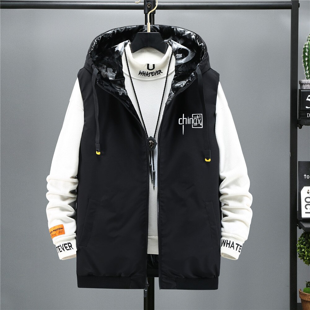 Men&#39;s Winter Vest Double-sided Sleeveless Jacket Reversible Hooded Camouflage Vest Plus Large Size 10XL Windproof Warm Waistcoat