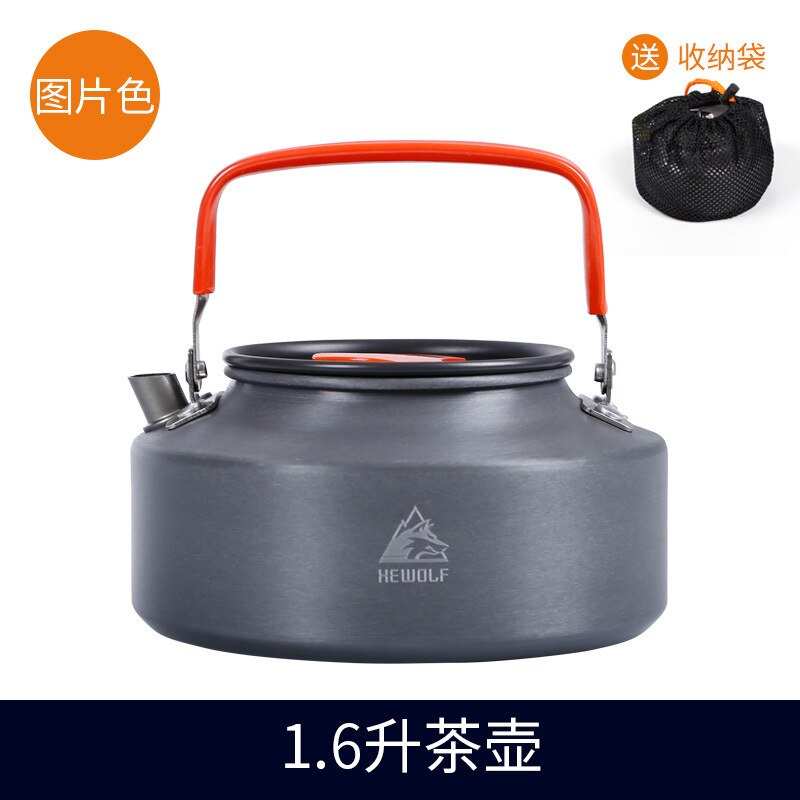1.1L e 1.6L in lega di alluminio bollitore da esterno campo teiera campeggio esterno teiera caffettiera portatile fornello con manico: 1.6L
