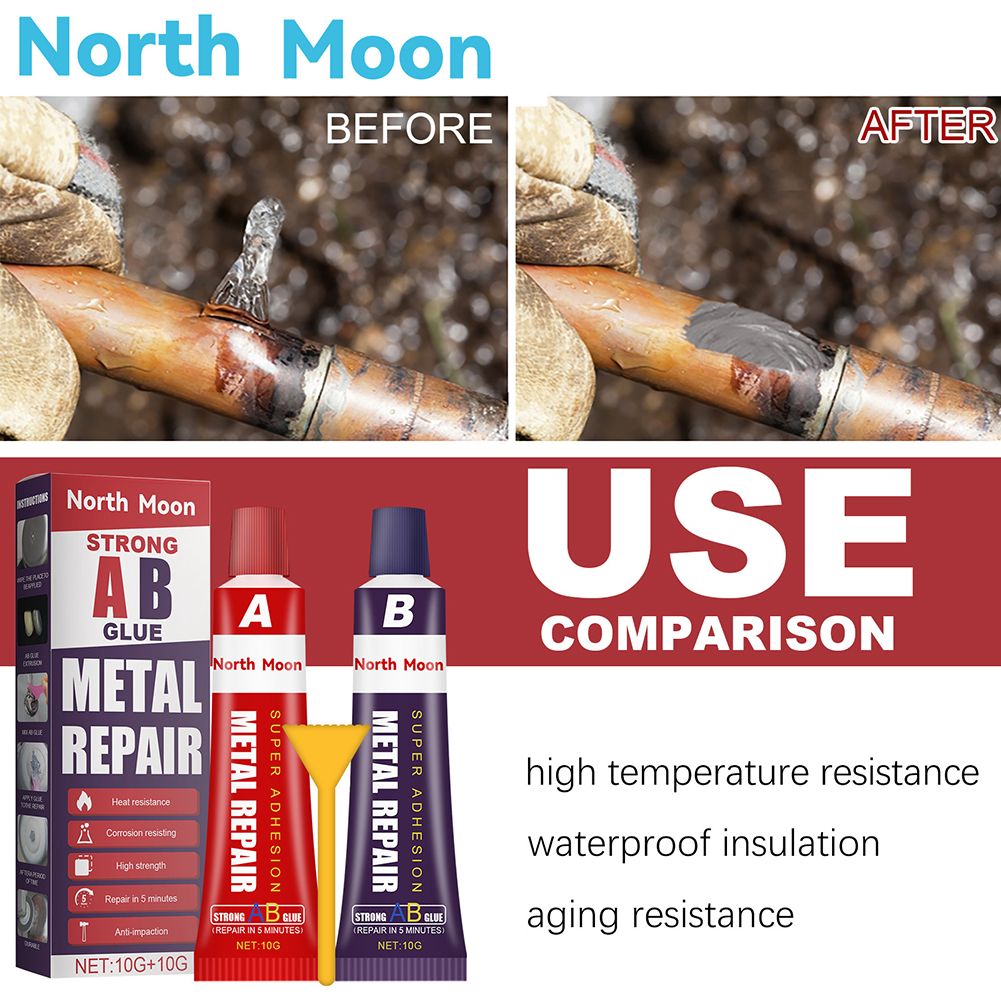 10G Industriële Metalen Reparatie Lijm Metalen A &amp; B Lijm Gel Casting Tool Hittebestendigheid Koude Lassen Reparatie Lijm