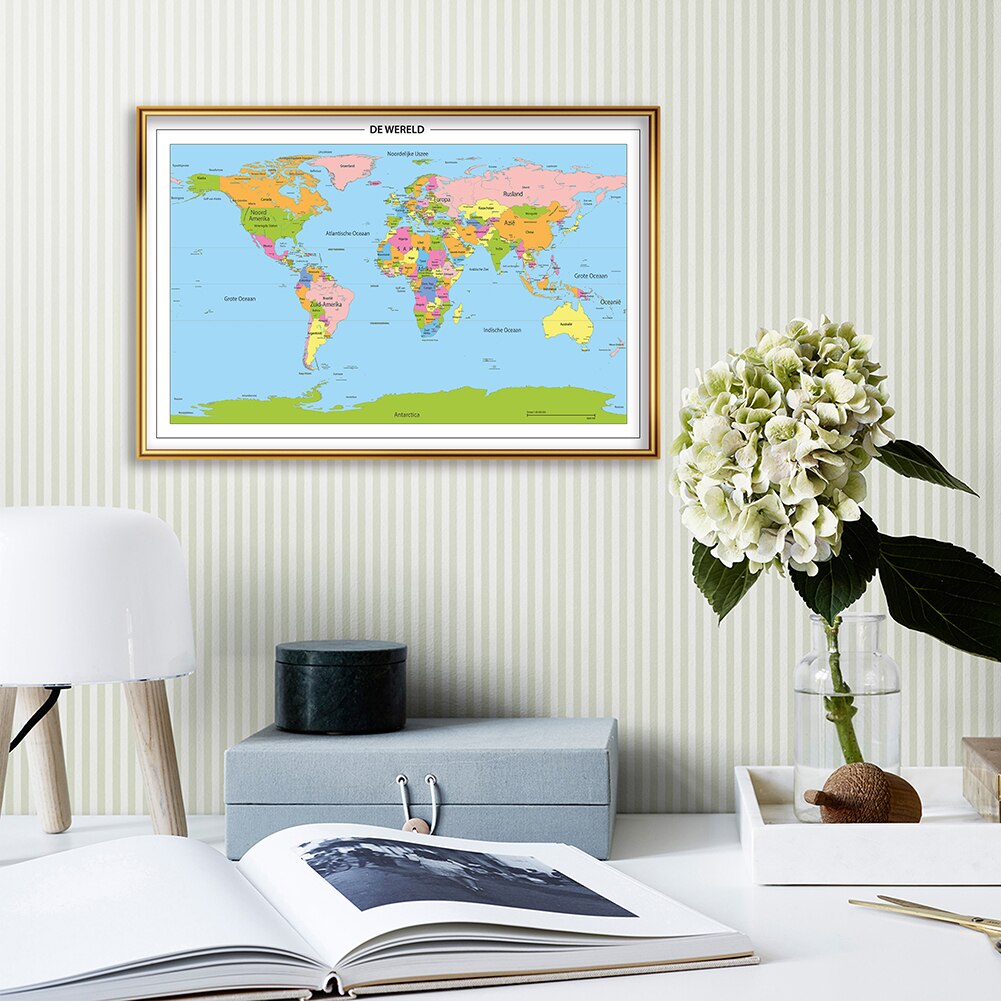 59*42cm The World Map Small Wall Poster Canvas Pai... – Grandado