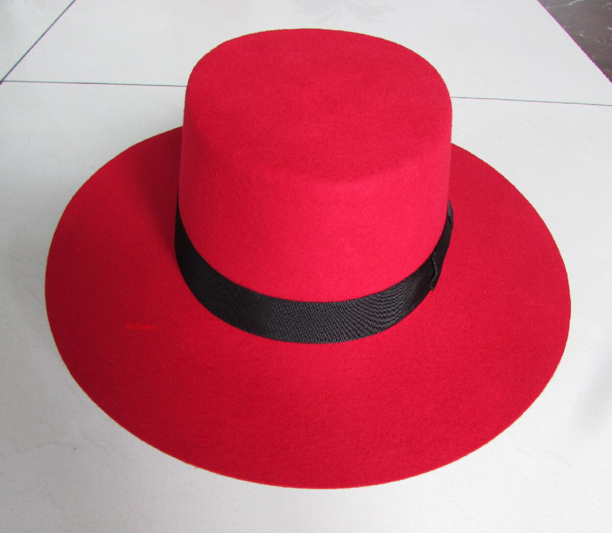 Klassiska män röd 100%  ullfilt fedorahatt vinter kvinnor tomma fedorahattar höst herr brun ylle trilby kepsar bred brätte b -8128: Röd / 59cm