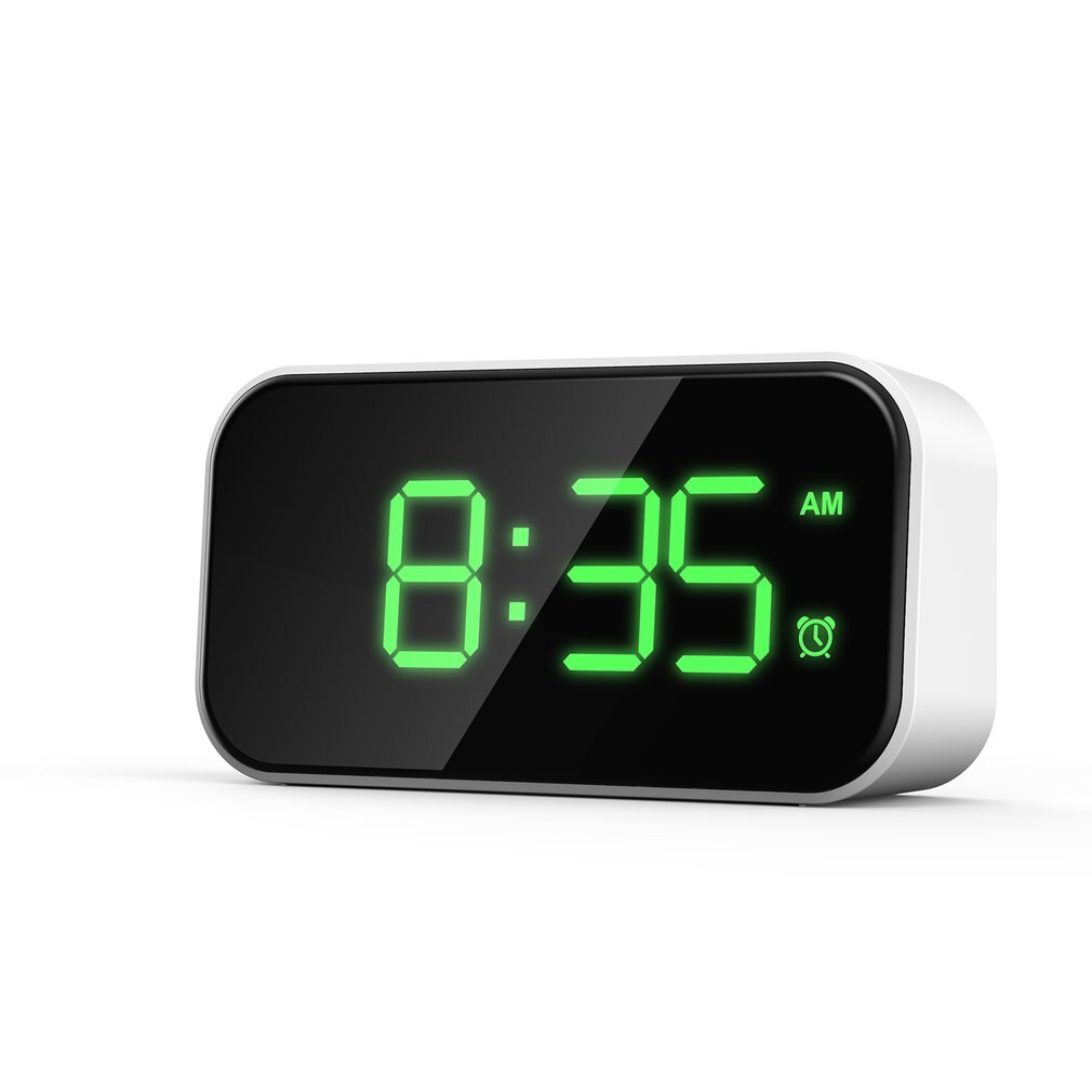 Black Background Electronic Alarm Clock Without Battery LED Screen Digital Alarm Clock Kitchen Office Clock: green