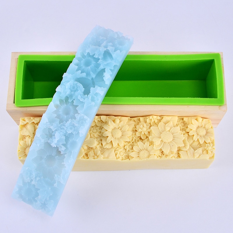 Nicole Zeep Mold Flexibele Siliconen Liner Mould Met Houten Doos En Reliëf Mat Diy Handgemaakte