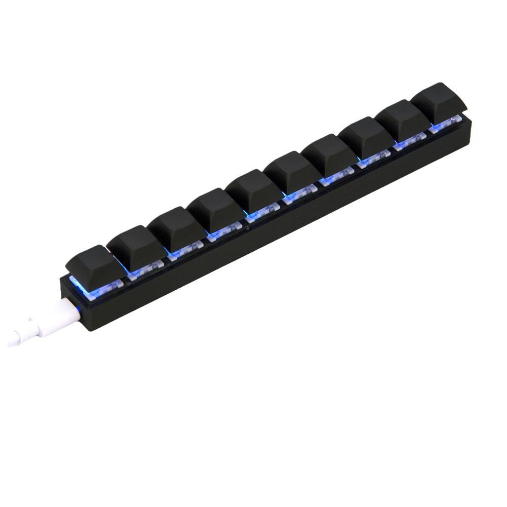 Niestandardowa mini USB przewodowa 10-klawiszowa klawiatura DIY skrót klawiatura czarna programowalna makro klawiatura mechaniczna USB na PC