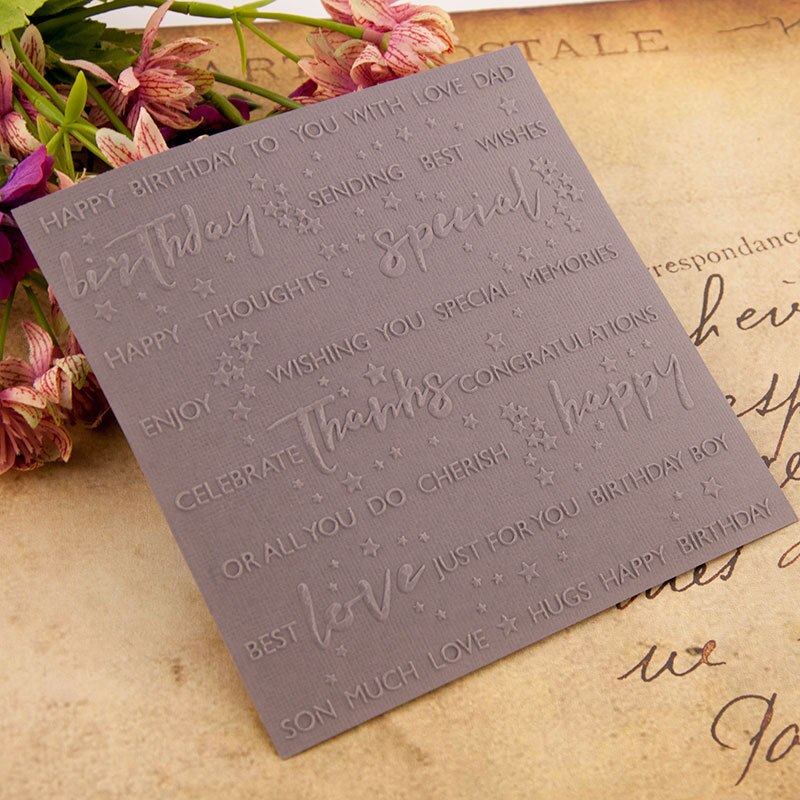 Boy birthday Embossing Folders for Papers Photo Album Making Cards Supplies DIY 3D Plastic Scrapbooking Cutting Dies