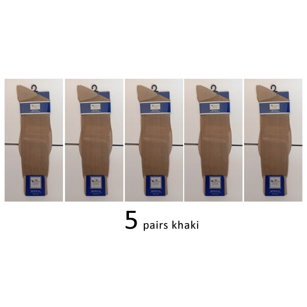 Miesten Kesä Ohuet Nailon Sukat - 5 Paria - Veridical - Liike, Casual - EU38-44: Khaki