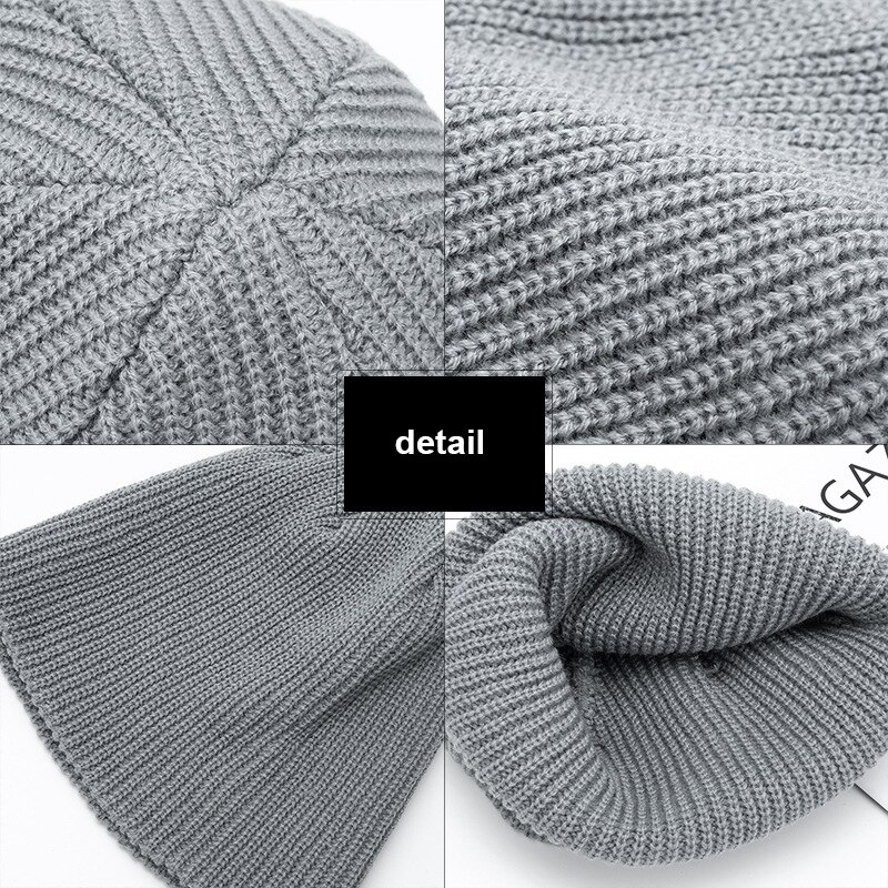 Bonnet tricoté pour hommes et femmes, chapeau pour l'hiver, rétro, Baggy, Melon, Docker, T8