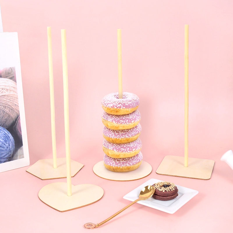 Reusable Wooden Donut Stand Wedding Decoration Table Donut Party Decor Baby Shower Birthday Party Favor Doughnut Display Stand