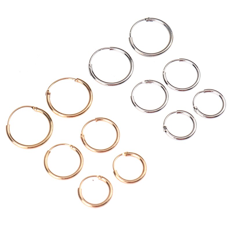 3 Paar/set Big Hoop Oorbellen Voor Vrouwen Eenvoudige Ronde Cirkel Oorbellen Hoops Oor Ringen Oorbellen Sieraden