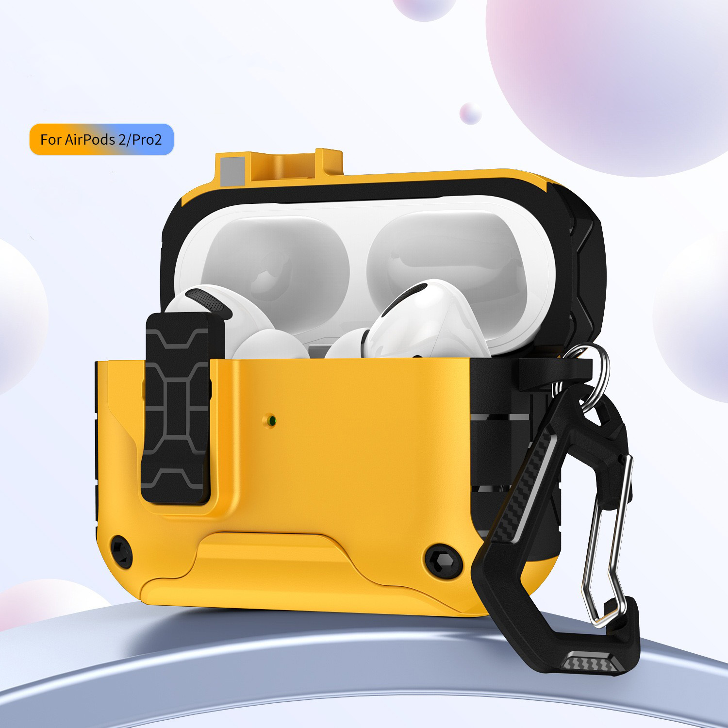 Secure Lock Clip Oortelefoon Case Cover Voor AirPods Pro 2e Generatie Schokbestendig Case Voor AirPods 4 Pro 2 Met Telefoon houder: 3x / KORAAL