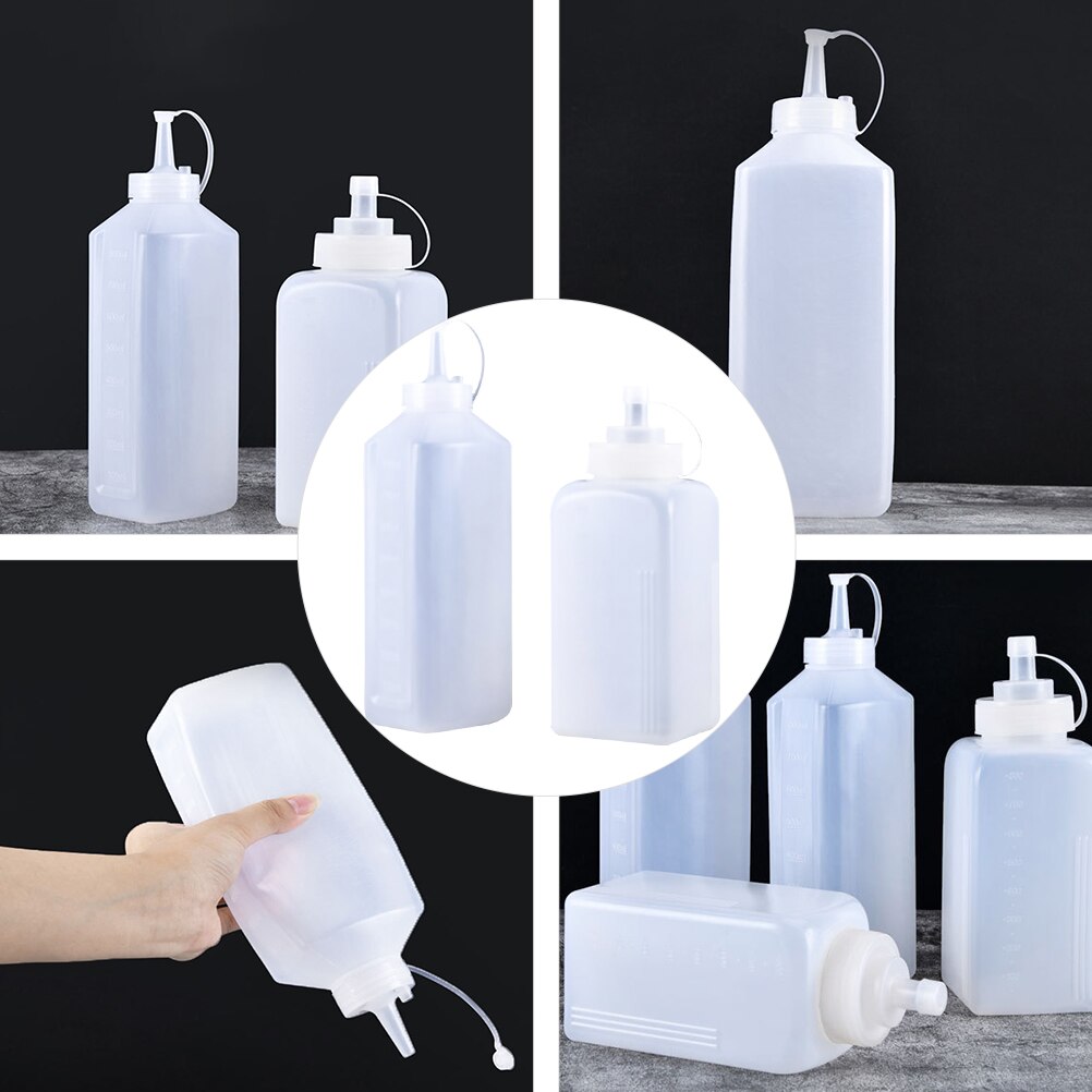 2pcs Squeeze Bottle with Squeeze Condiment Bottles for Ketchup Mustard