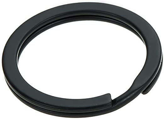 30 stk flade nøgleringe metal splitring nøglering nøgleholder rund ring til hjemmebilnøgler paracord tilbehør sort