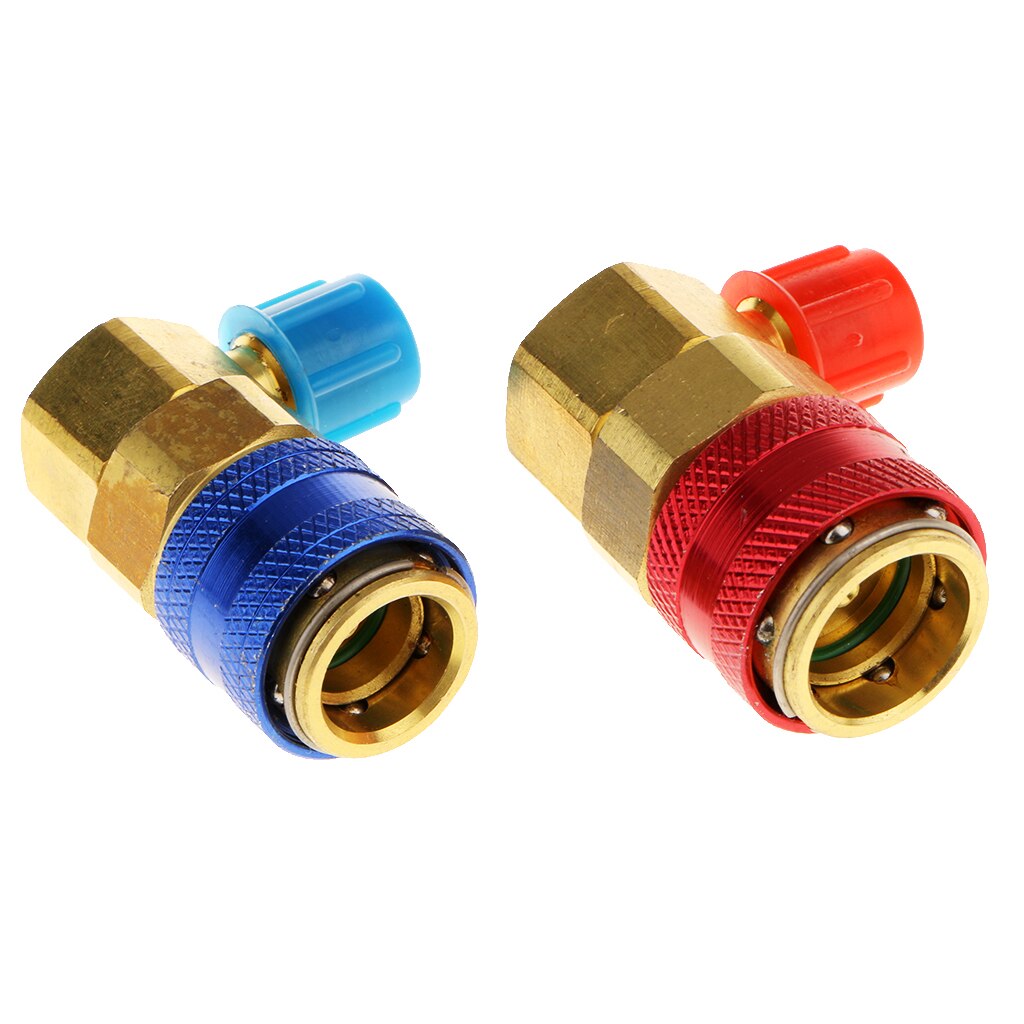 Par de conectores rápidos para coche, Kit de adaptador acoplador para HVAC 1/4 R134a Hi Low Air acondicionado