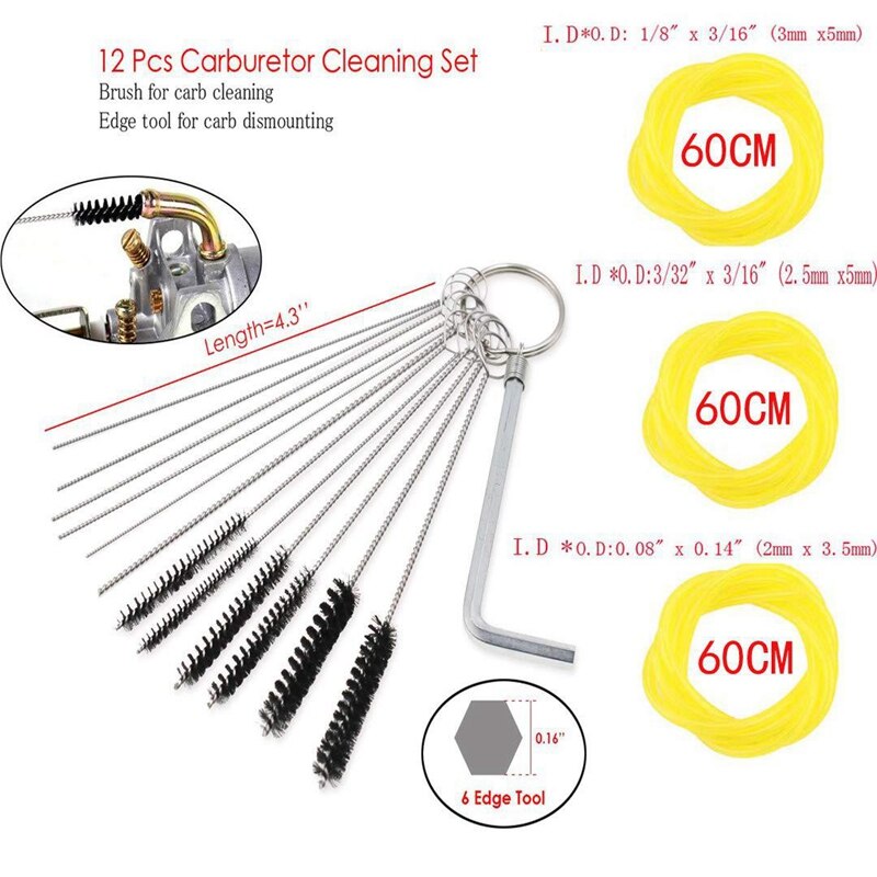 11Pcs Carburetor Adjustment Screwdriver Tool Kit with Carb Cleaning Needles Brushes Fit for Common 2 Cycle Carburator