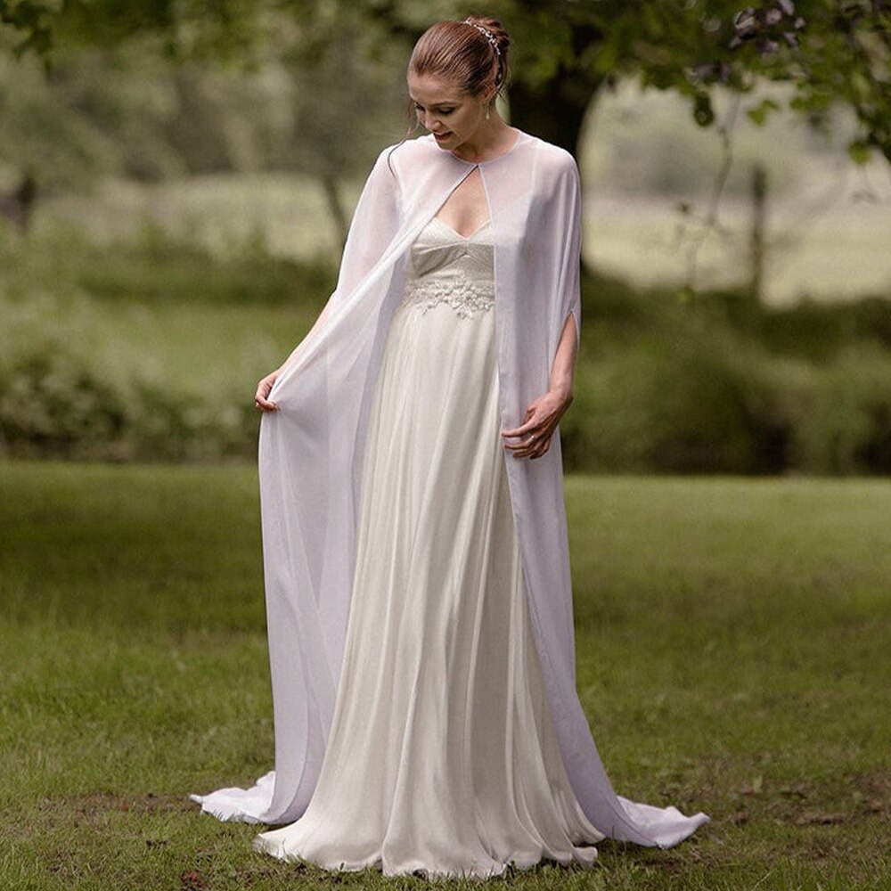 Longue Cape en Mousseline pour Femme, Châle Doux et à Col Rond, Blanc et Noir
