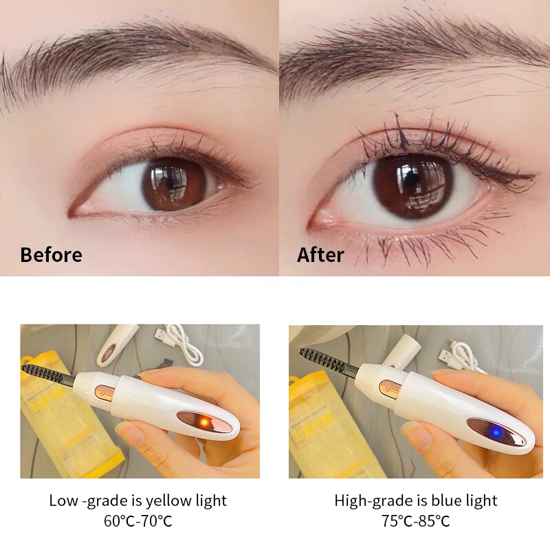 Eyecurl Electric Eyelash Curler Black White Eyelash Curler Electric Heated USB Rechargeable Eyelash
