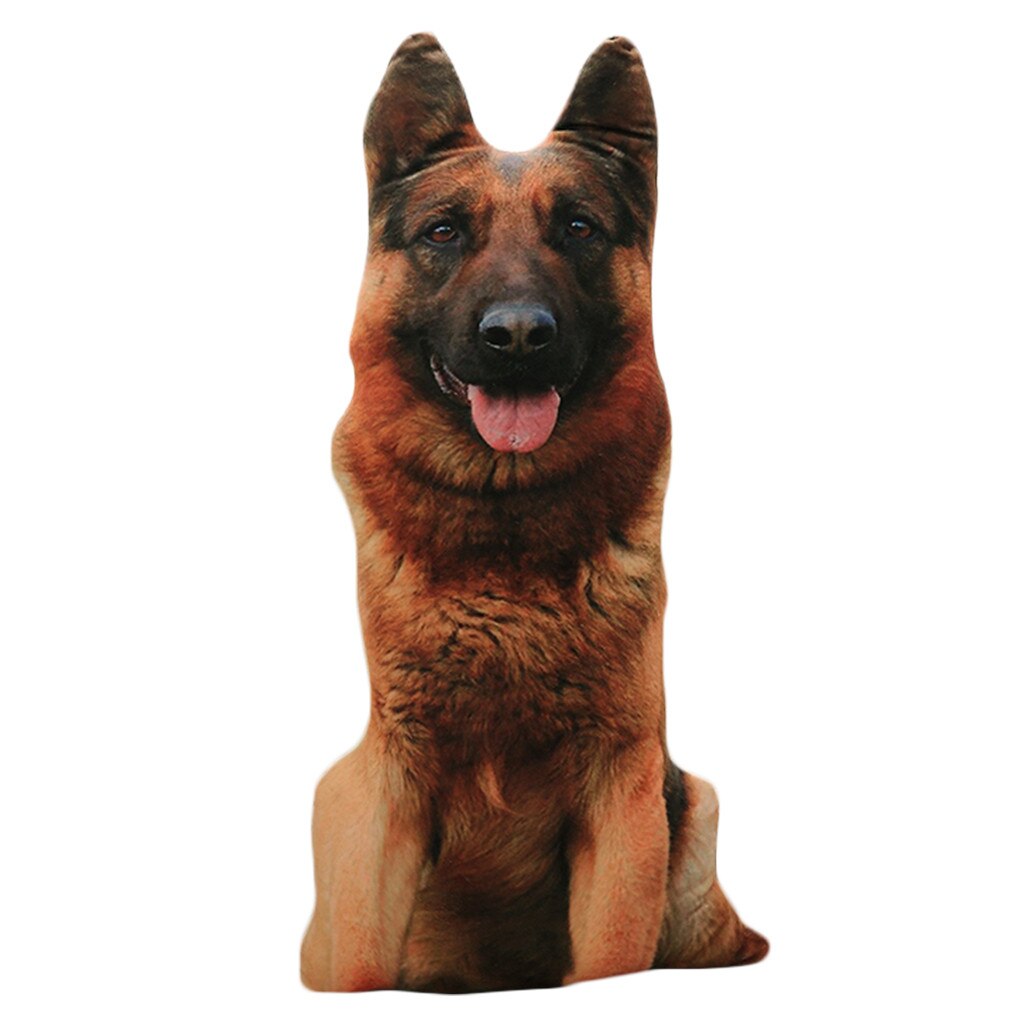 Almohada con estampado de perro en 3D, bonita cabeza de perro, Animal realista, divertida cabeza de perro, Cosplay, juguete favorito para niños, cojín para el hogar: C