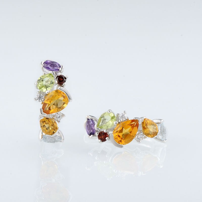 Santuzza Zilveren Oorbellen Voor Vrouwen 925 Sterling Zilveren Oorbellen Zilveren 925 Met Stenen Zirconia Brincos Sieraden