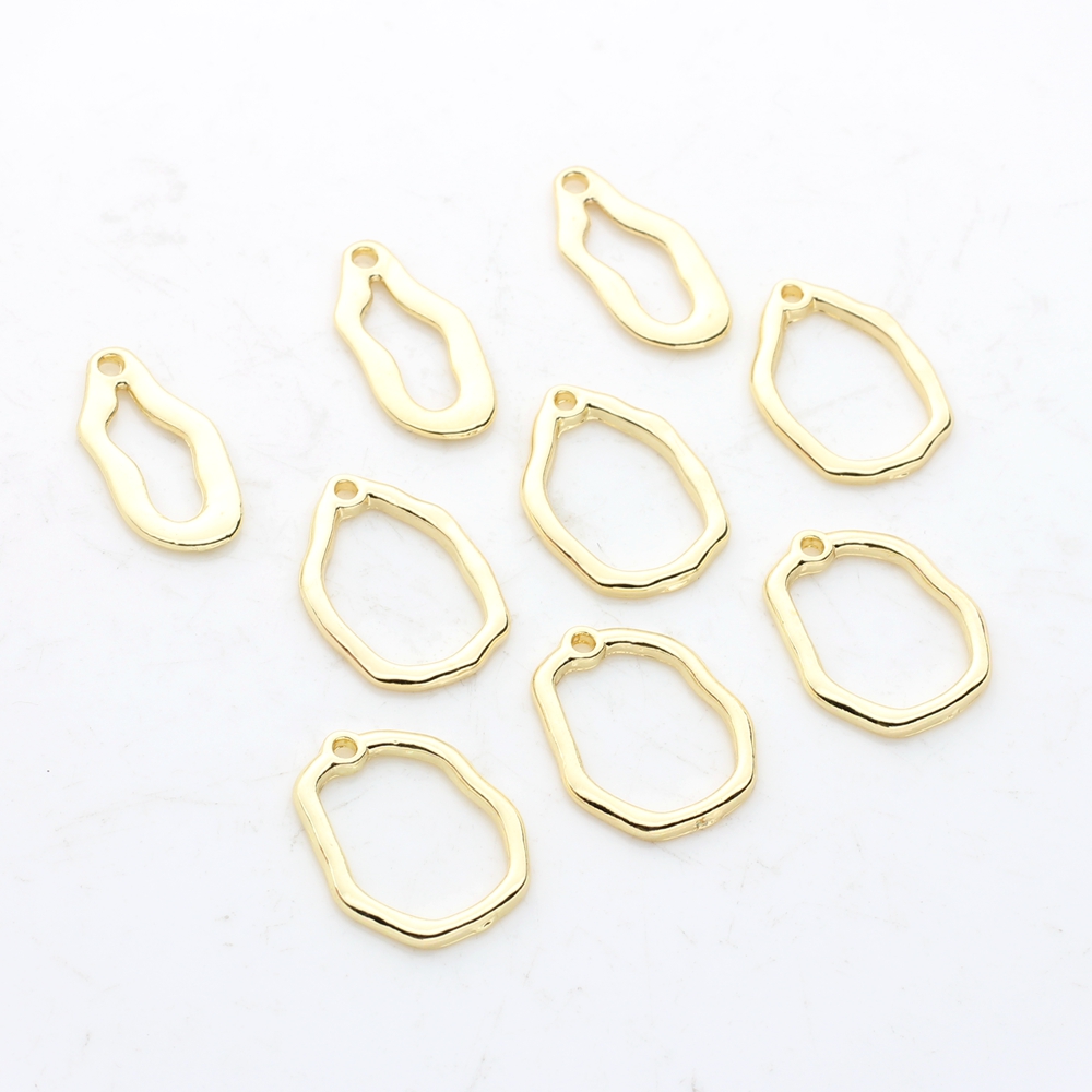 Mini géométrique rond cercle Rectangle connecteur breloques 10 pièces/lot pour bricolage boucles d'oreilles fabrication de bijoux
