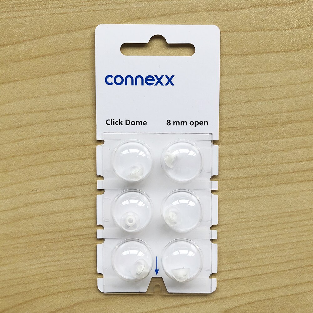 Siemens Signia Pack Van 6 Klik Koepel Gesloten Open Double Fit Vented Oor Tip Dome Voor Klik Cic, klik Itc En Ric Gehoorapparaat: 8mm open