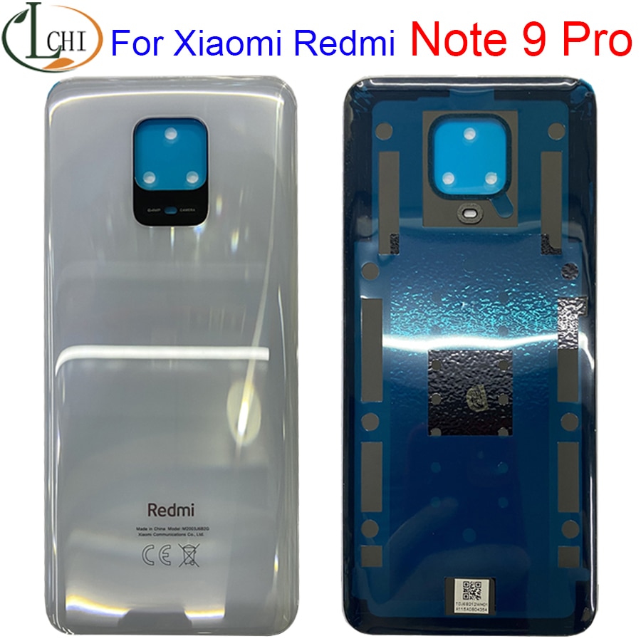 para Xiaomi Redmi Note 9S Cubierta trasera de la batería carcasa de la puerta trasera Panel de cristal Note9 Pro para Redmi note 9 pro cubierta de la batería