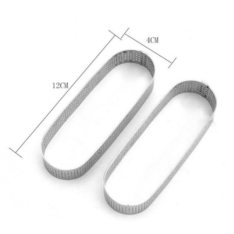 Moule à gâteau circulaire en acier inoxydable, avec trou de perméabilité, anneau à Mousse française, résistance à la Corrosion, 1 pièces: ellipse
