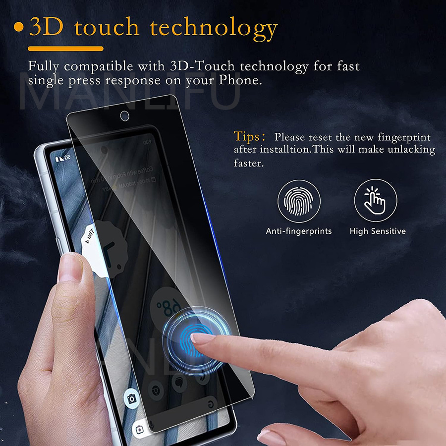 Privacy Screen Protector for Google Pixel 7a Anti Spy Full Screen Tempered Glass Film Case Friendly for Google Pixel 6 7 8 Pro