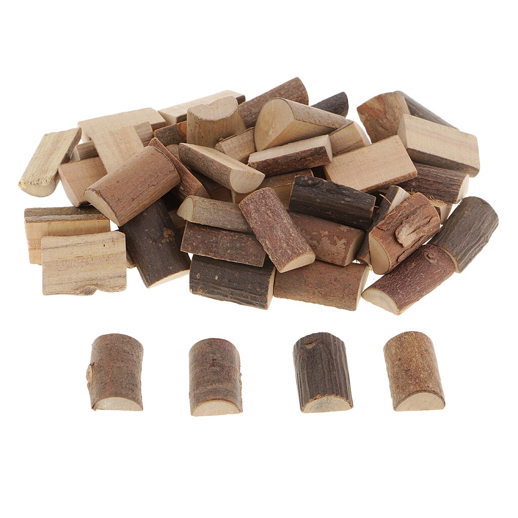 50x Half Cut Wood Log Slices Blocks for DIY Crafts Wedding Party Decoration