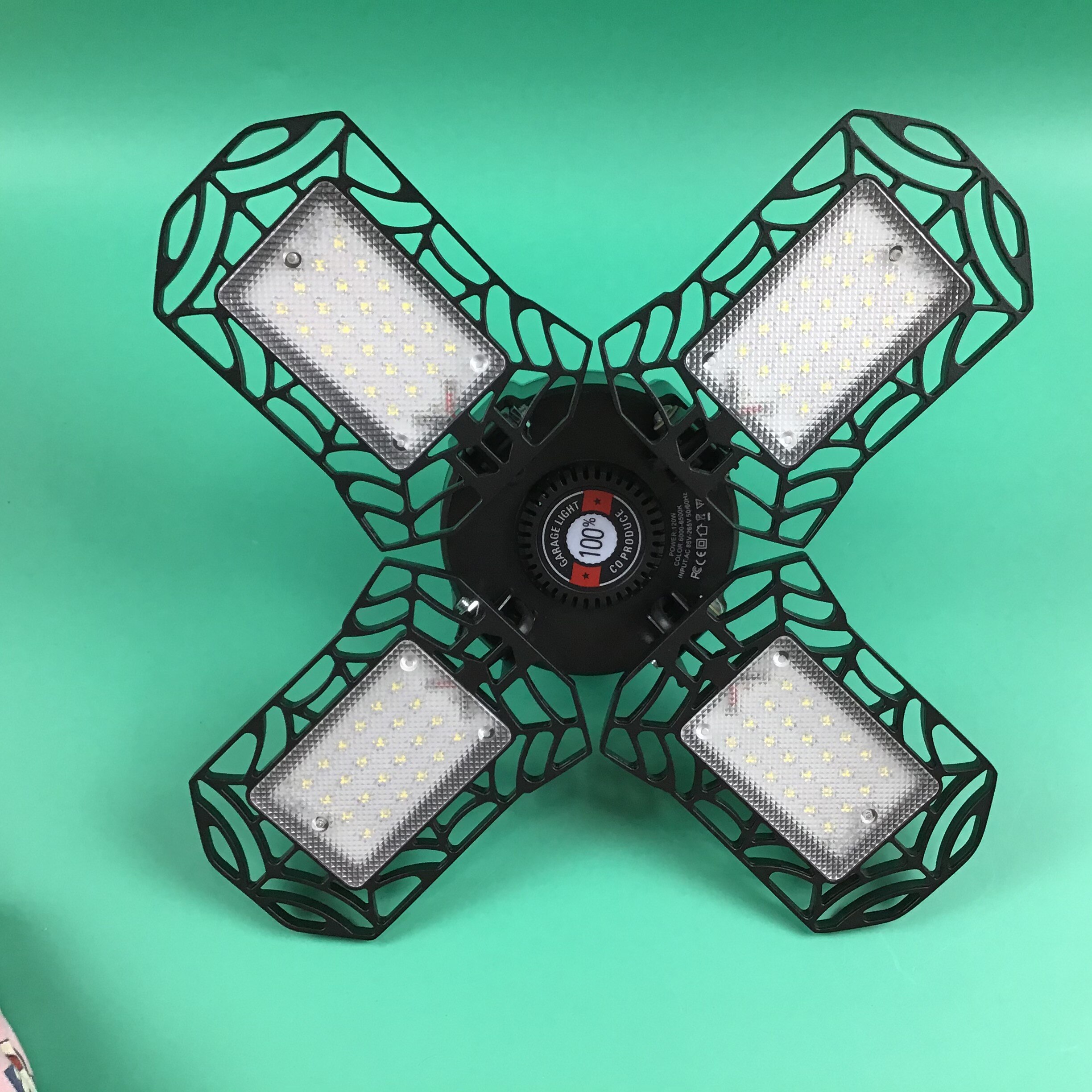 120W LED Garage Light High Bay Lights For Ceiling Lamp E27 Warehouse Workshop Foldable Industrial Lights 85-265V Lampa Sufitowa: 120W