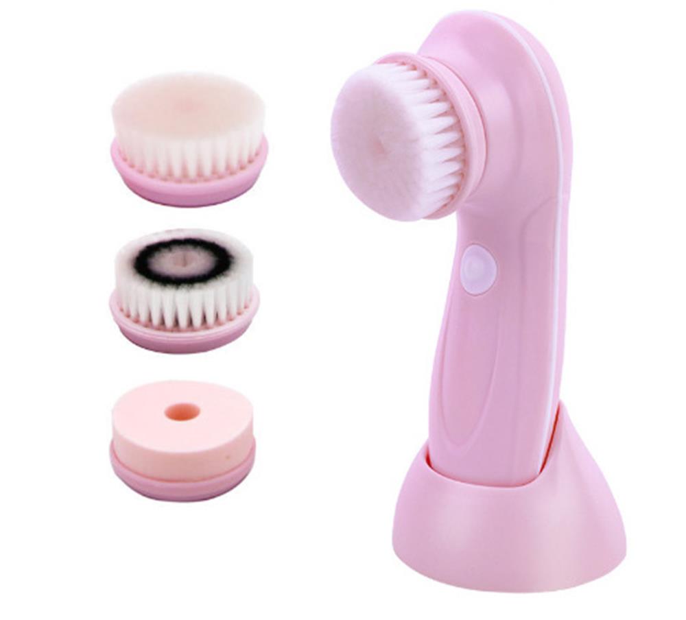 Cepillo de limpieza facial eléctrico con 3/6 cabezales intercambiables, masaje de limpieza profunda y limpiador facial para eliminación de espinillas: Borgoña