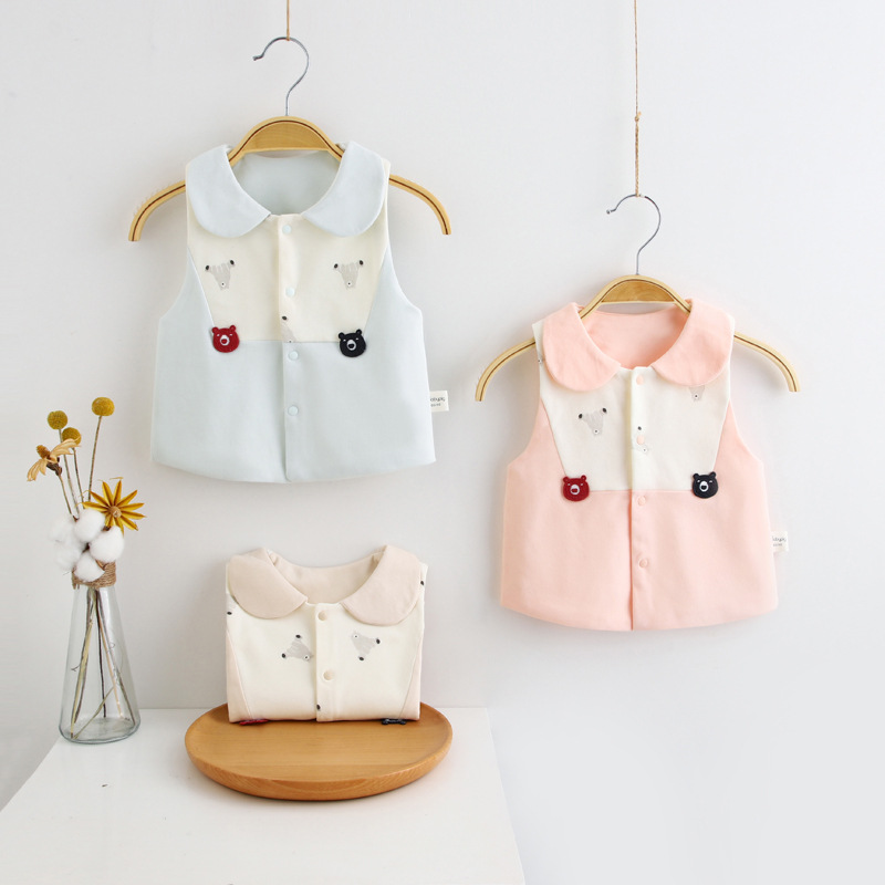 Primavera outono bebê recém-nascido meninos meninas roupas de algodão quente colete outerwear pano para o bebê infantil 1st roupas aniversário colete casacos
