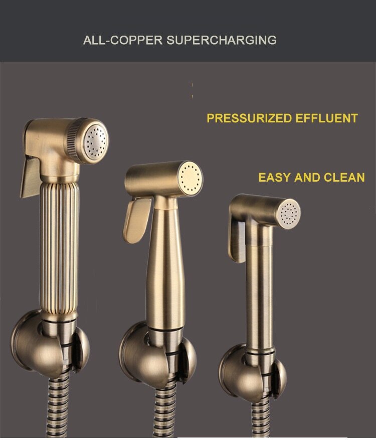 Green bronze Bidet Bathroom Hand Shower Bidet Toilet Sprayer Hygienic Shower Bidet Tap Wall Mount Bidet Faucet