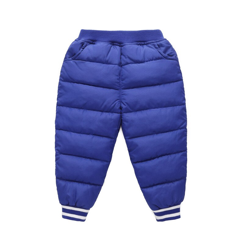 pantalon en coton pour enfants petits et moyens enfants couleur bonbon ouvert entrejambe léger et mince vers le bas pantalon en coton: Dark Blue / 110cm
