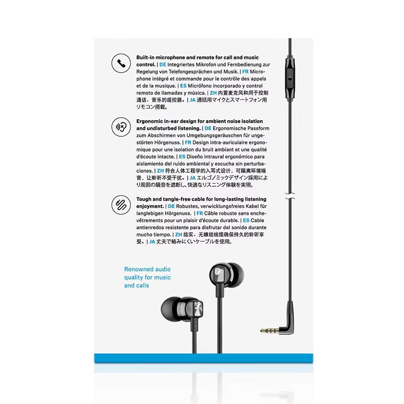 Sennheiser CX300S Wired Pure Bass Earphones Stereo Headset Sport Earbuds Noise Reduction Headphone for iPhone/Samsung/XiaoMi