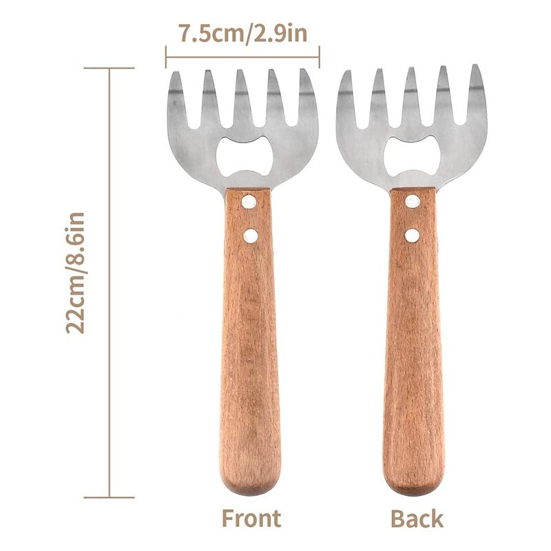 Divisor de carne de oso, tenedor tipo garra multifuncional, triturador cocina, herramienta divisora de carne, barbacoa, herramienta de barbacoa, garra de oso, 2 uds.