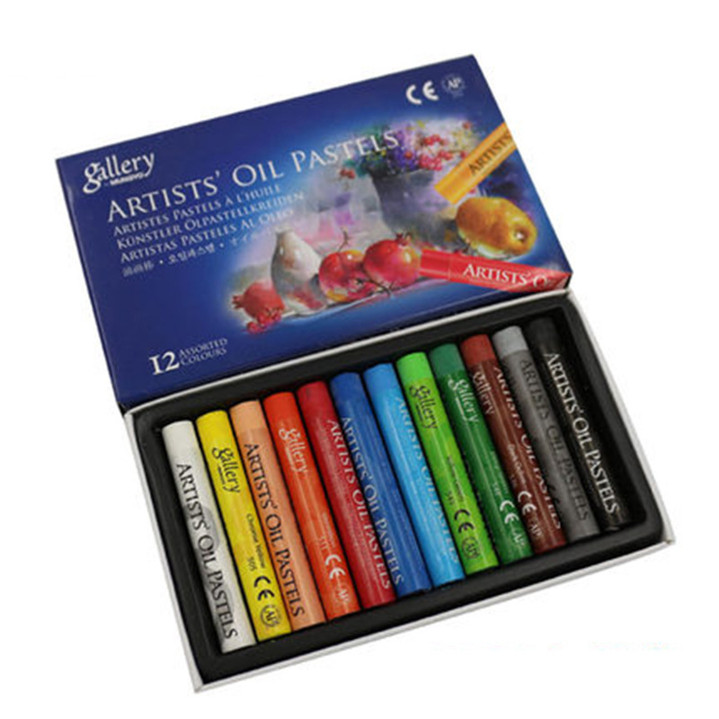 50 farver rund form oliepastel til kunstnerstuderende maleri tegning pen skole papirvarer kunstforsyninger bløde farvebørn: 12 farver
