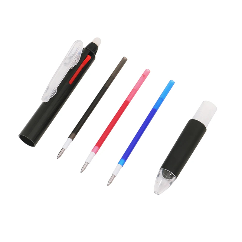 Bolígrafo de Gel borrable 3 en 1, 5 colores, 0,7mm, tinta mágica roja, azul y negra, escuela, oficina, papelería de escritura Kawaii multifuncional